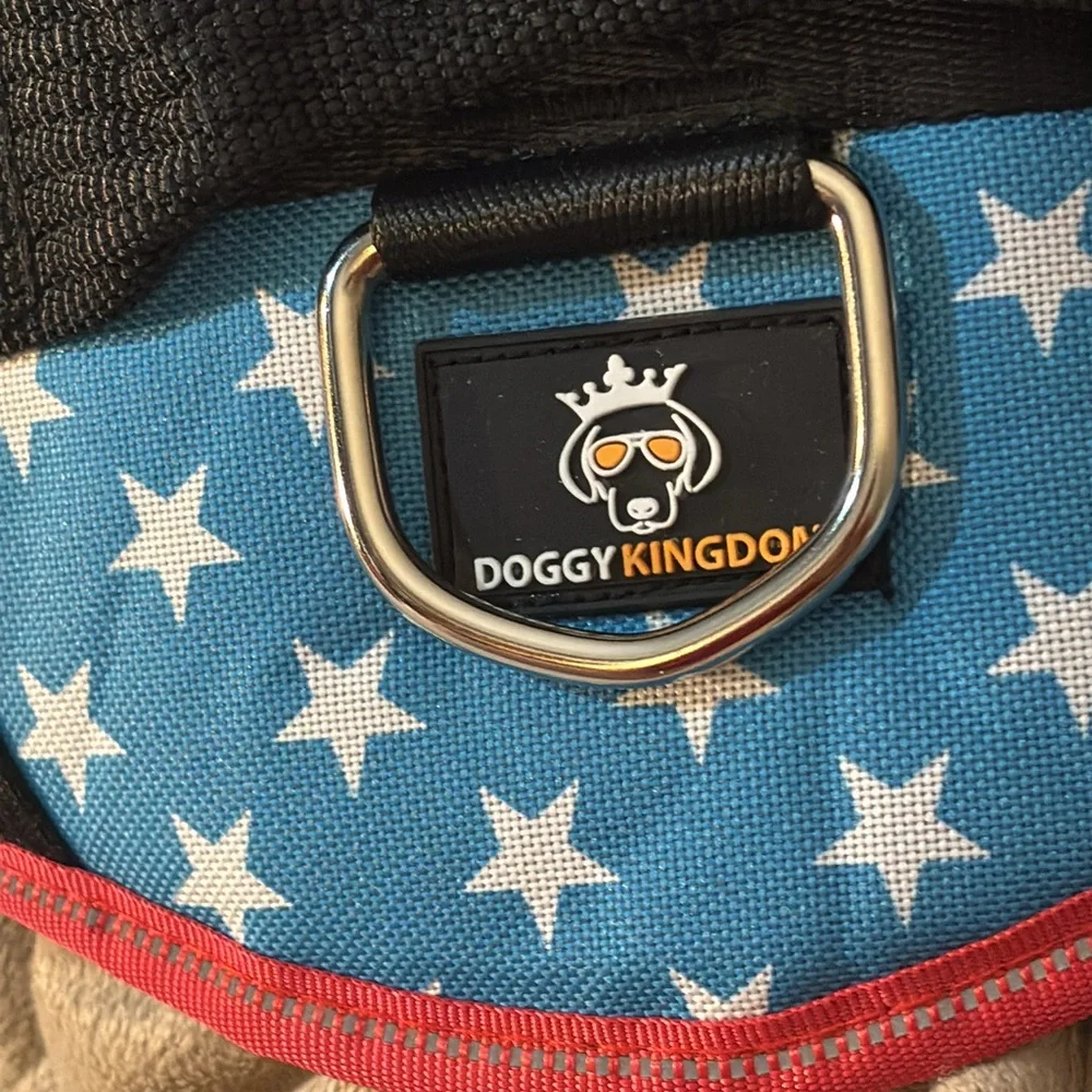 New No Pull Blue Star Dog Harness with Red Trim adjustable reflective medium - Picture 14 of 14